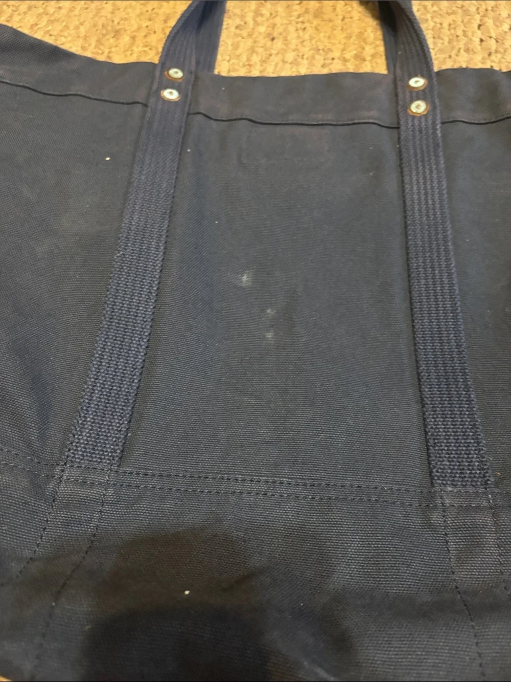 Polo by Ralph Lauren Navy Canvas Duffel Tote with Red Embroidery